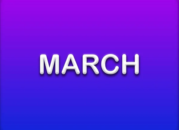 März Monat Name Design Illustration Name Des Monats Hintergrundvorlage — Stockfoto