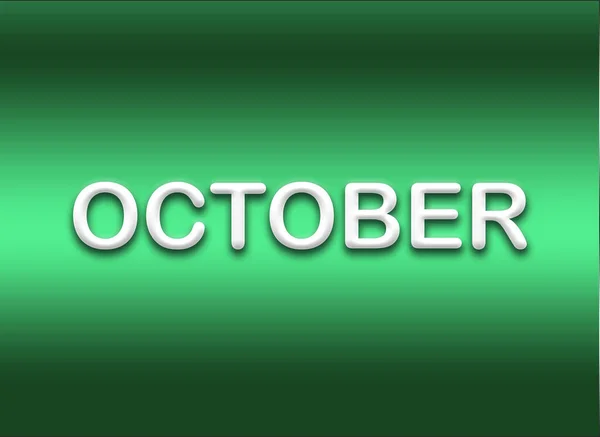 Oktober Monat Name Design Illustration Name Des Monats Hintergrundvorlage — Stockfoto