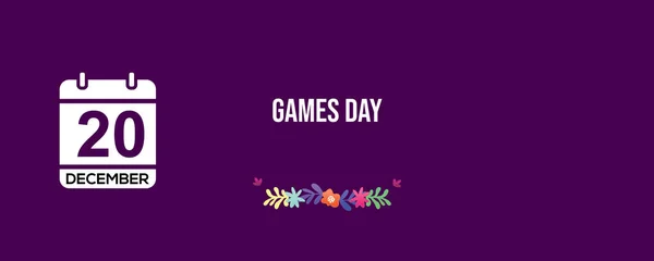 Games Day banner Design text illustrations poster with colorful background