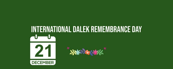 International Dalek Remembrance Day 21 December event banner design. 21st December Calendar holiday.