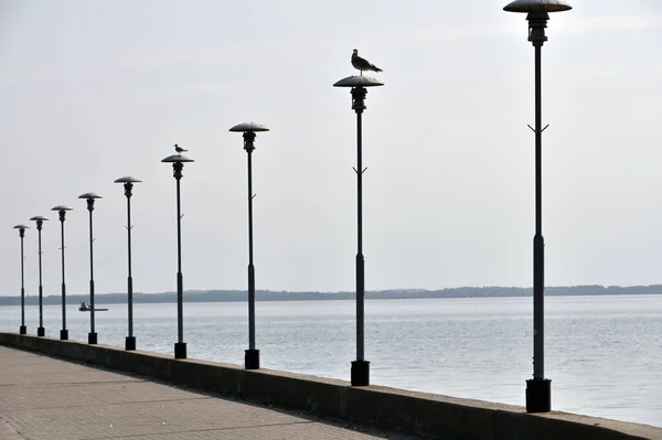 Лампы Набережной Юодкранте Литва — стоковое фото