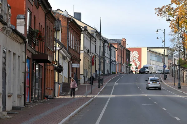 Telsiai Lithuania October 2022 Typical Old Town Architecture Street Telsiai — Stock Photo, Image