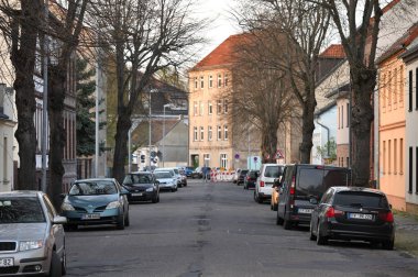 Luckenwalde, Almanya - 18 Nisan 2022: Luckenwalde, Almanya 'da eski bir şehir. Luckenwalde, Almanya 'nın Brandenburg eyaletinde yer alan bir şehirdir.