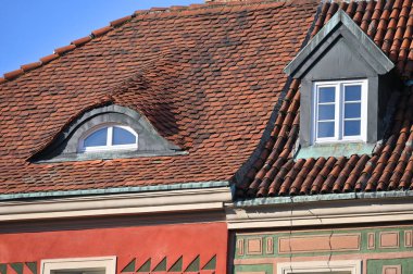 City roofs of Poznan Old Town, Poland, Europe