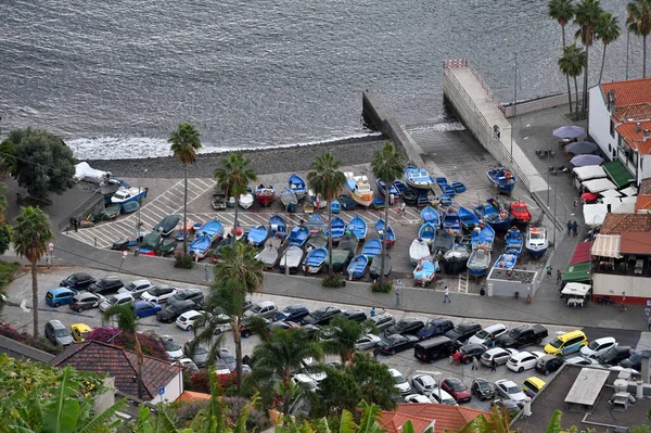 Madeira December 2022 Vissersboten Geparkeerd Bij Pittoresk Vissersdorpje Camara Lobos — Stockfoto