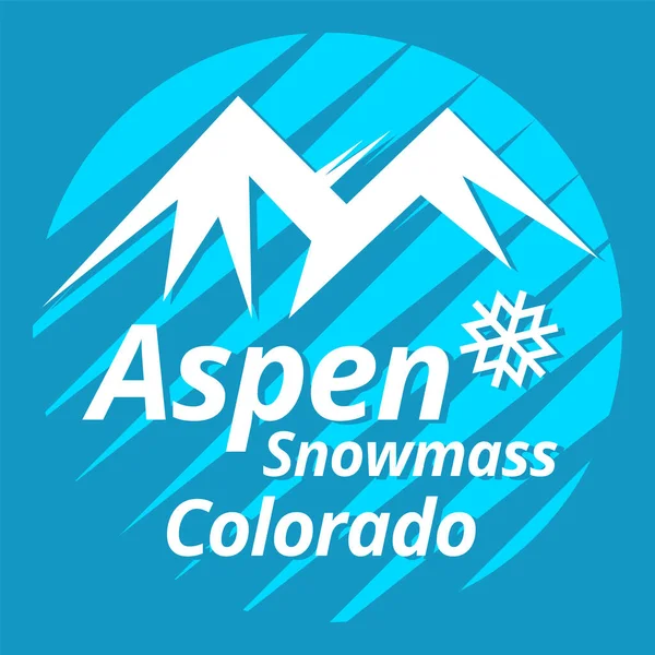 Timbre Abstrait Emblème Avec Tremble Snowmass Colorado Illustration Vectorielle — Image vectorielle