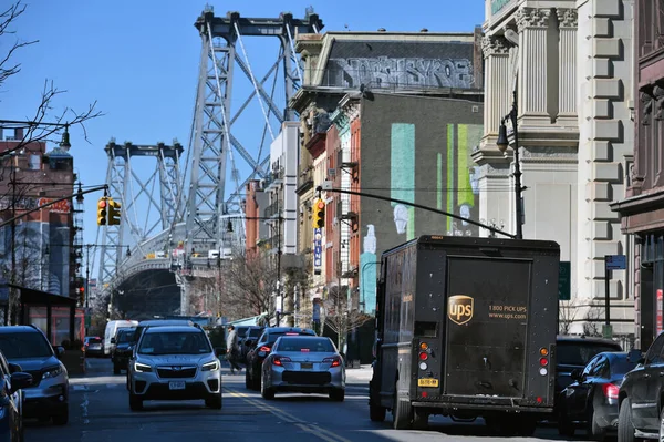 New York City Februari 2023 Trafik Gatan Brooklyn New York — Stockfoto