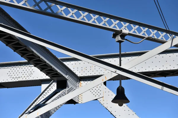 威廉斯堡大桥 Williamsburg Bridge 一座钢桥的结构关闭 纽约市 — 图库照片