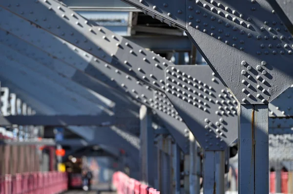 Williamsburg Bridge Eine Stahlbrücke Aus Nächster Nähe New York City — Stockfoto