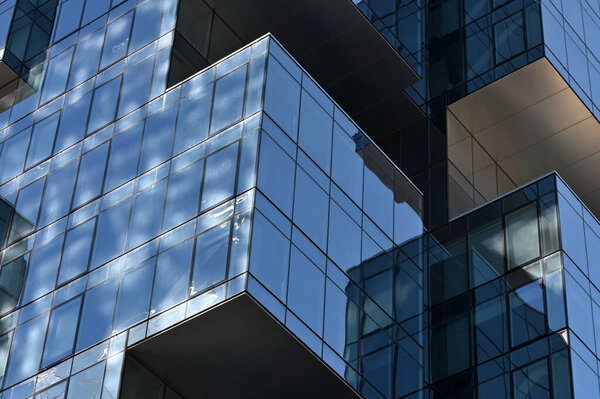 Modern Business Office Buildings Reflecting, New York City