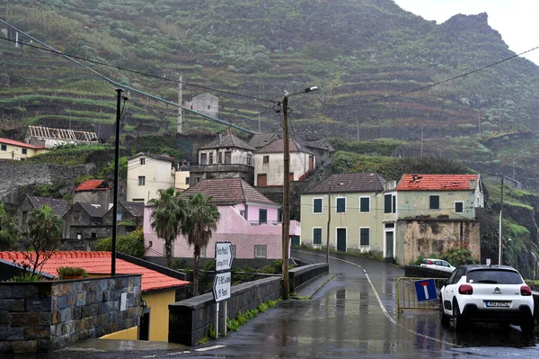 Madeira Dicembre 2022 Villaggio Ribeira Janela Nel Giorno Delle Piogge — Foto Stock