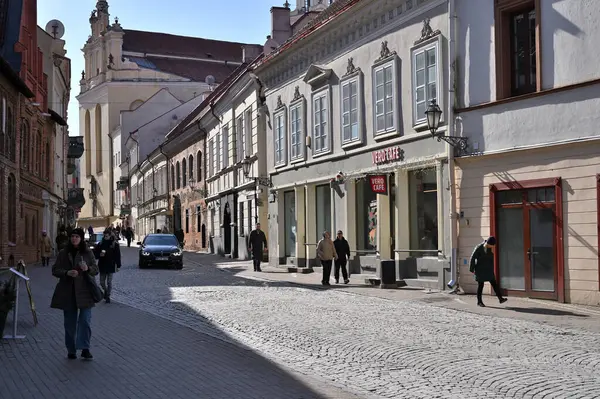 Вільнюс Литва Березня 2023 Типова Вулиця Старому Місті Центрі Вільнюса — стокове фото