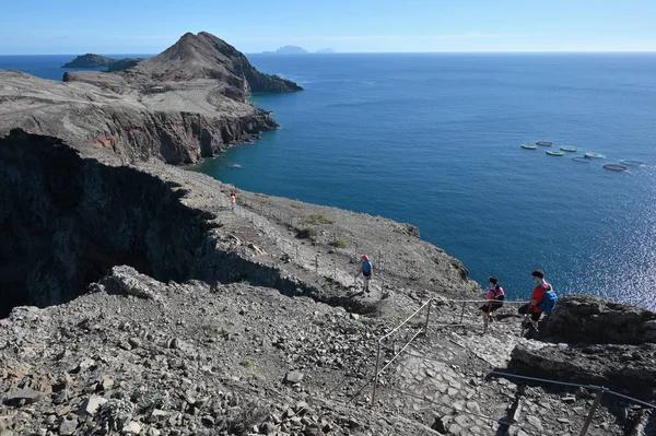 Madeira November 2022 Unidentified People Walking Ponta Sao Lourenco Hiking — Stok fotoğraf
