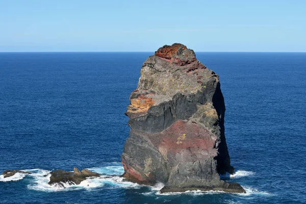Picturesque View Rocks Island Madeira Atlantic Ocean Sunset Red Earth — 스톡 사진