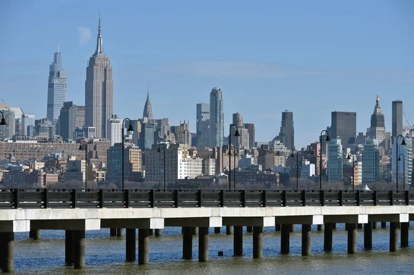 Джерси Сити Нью Джерси Сша Февраля 2023 Года Вид Манхэттен — стоковое фото
