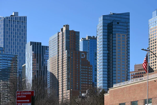 Jersey City Estados Unidos Febrero 2023 Edificios Modernos Por Mañana —  Fotos de Stock