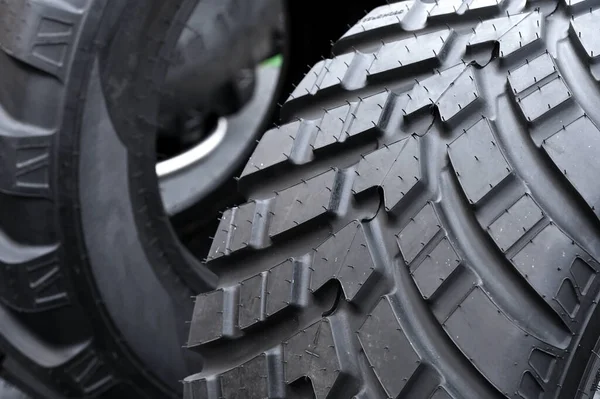 Big Black Truck Tires Close — Stock Photo, Image