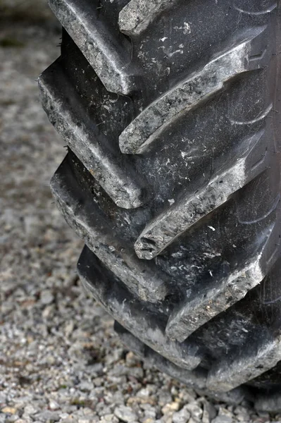 Small Tractor Front Tire Close — Stock Photo, Image