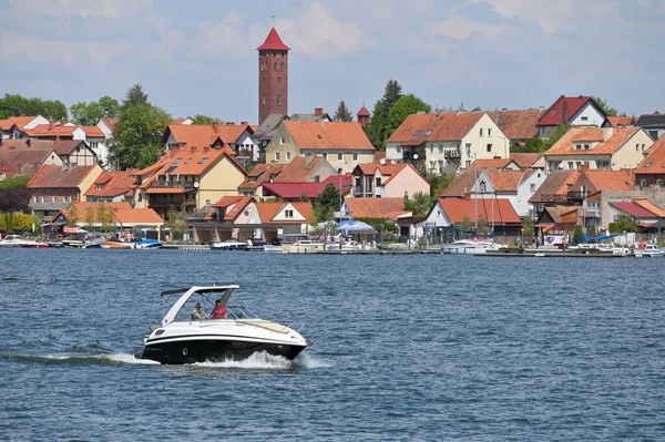 Mikolajki Polen Mai Blick Vom See Auf Die Stadt Mai — Stockfoto