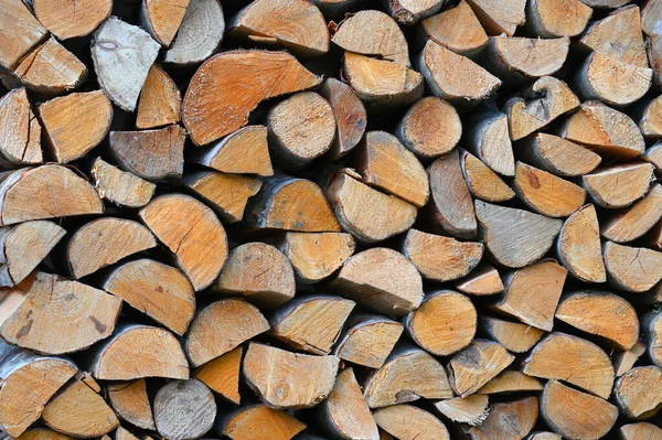 Drewno Siekane Układane Drewno Opałowe Tło Suche Drewno Opał Jest — Zdjęcie stockowe