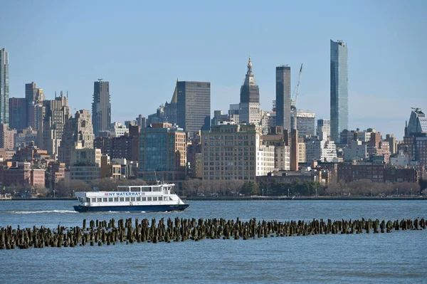 Hoboken Usa Februari 2023 New York Färja Hudson River Mot — Stockfoto