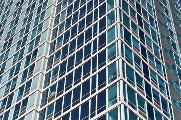 Edifício Escritório Moderno Exterior Com Fachada Vidro Parede Vidro Transparente — Fotografia de Stock
