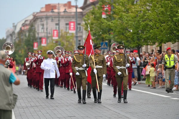 Vilna Lituania Agosto 2023 Festival Bandas Las Fuerzas Armadas Desfile — Foto de Stock