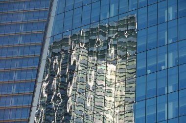Modern iş ofis binaları yansıtan, New York City