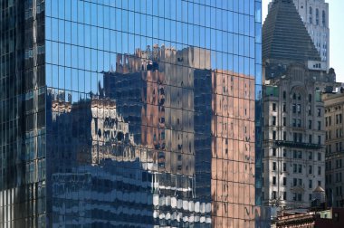 Modern iş ofis binaları yansıtan, New York City