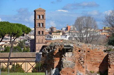 Rome, Italy - February 16, 2022: Historic buildings at Old town in Rome, Italy