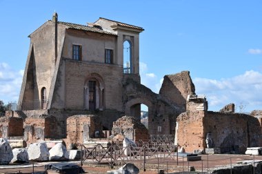 Rome, Italy - February 16, 2022: Historic buildings at Old town in Rome, Italy