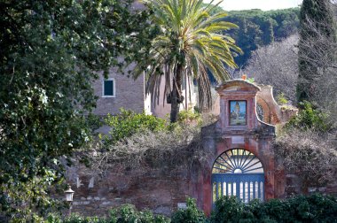 Rome, Italy - February 16, 2022: Historic buildings at Old town in Rome, Italy