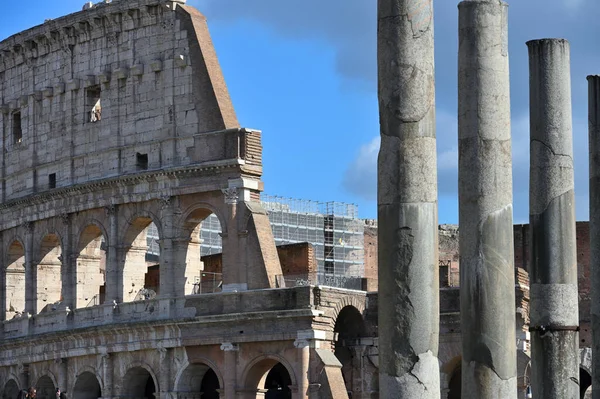 Roma Itália Fevereiro 2022 Ruínas Coliseu Romano Roma Itália — Fotografia de Stock