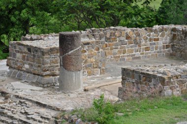 Oaxaca, Monte Alban, Meksika - 10 Temmuz 2023: Eski Zapotec kalıntıları, Monte Alban, Meksika