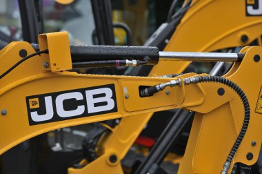 Vilnius, Litvanya - 25 Nisan 2024: JCB ağır görev araç tasarımı.