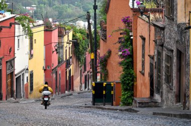 Oaxaca, Meksika 'da renkli bir cadde. Oaxaca de Juarez Meksika 'nın Oaxaca eyaletinin başkenti ve en büyük şehridir.