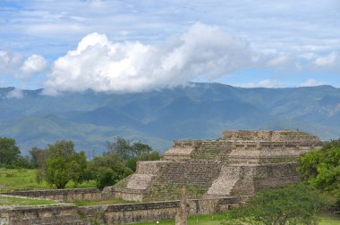 Monte Alban, Meksika - 10 Temmuz 2023: Meksika 'da Monte Alban, Monte Alban, Oaxaca, Meksika