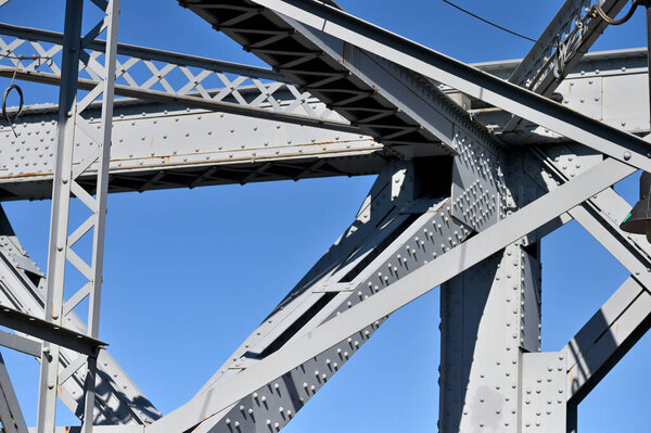 Williamsburg bridge - structure a steel bridge close-up, New York City, USA