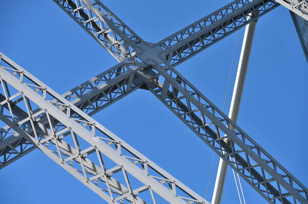 Williamsburg bridge - structure a steel bridge close-up, New York City, USA