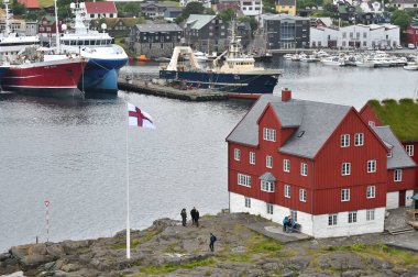 Thorshavn, Faroe Islands, Denmark - July 24, 2024: Thorshavn city, capital of The Faroe Islands. Urban scene of scandinavian city. clipart