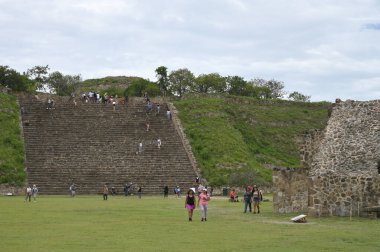 Monte Alban, Meksika - 10 Temmuz 2023: Meksika 'da Monte Alban, Monte Alban, Oaxaca, Meksika