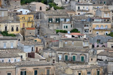 Modica, İtalya - 01 Kasım 2023: Sicilya 'nın Barok şehri Modica.