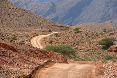 Umman Sultanlığı 'ndaki dağlar, Hajar Dağları, Arap Yarımadası Günbatımı ve