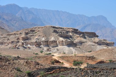 Umman Sultanlığı 'ndaki dağlar, Hajar Dağları, Arap Yarımadası Günbatımı ve
