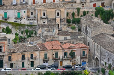 Modica, İtalya - 01 Kasım 2023: Barok şehri Modica, Sicilya, İtalya