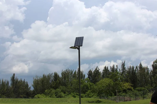 Panel Energía Solar Luz Calle — Foto de Stock