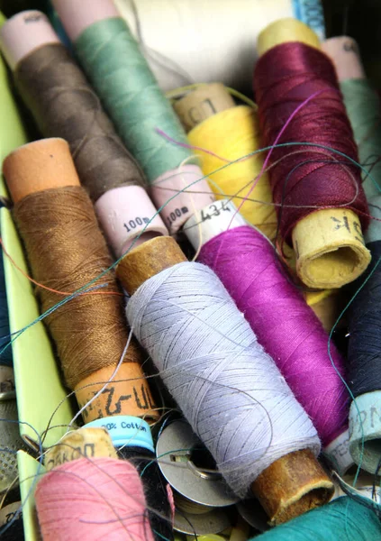 Big Mix Multicoloured Sewing Threads — Stock Photo, Image