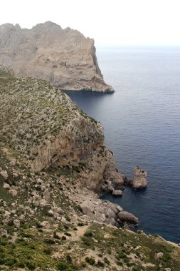 Formentor, Mallorca, İspanya 'nın güzel kayaları manzarası