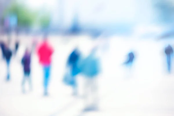 Difuminación Abstracta Gente Fondo Siluetas Irreconocibles Personas Caminando Una Calle — Foto de Stock