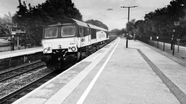 Brytyjski Kolej Diesel Stacja Kolejowa Anglia — Zdjęcie stockowe
